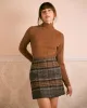 The Brown Mock Neck Textured Knit Top sold by rihoas