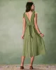 The Green Tie Strap Backless Midi Dress sold by rihoas