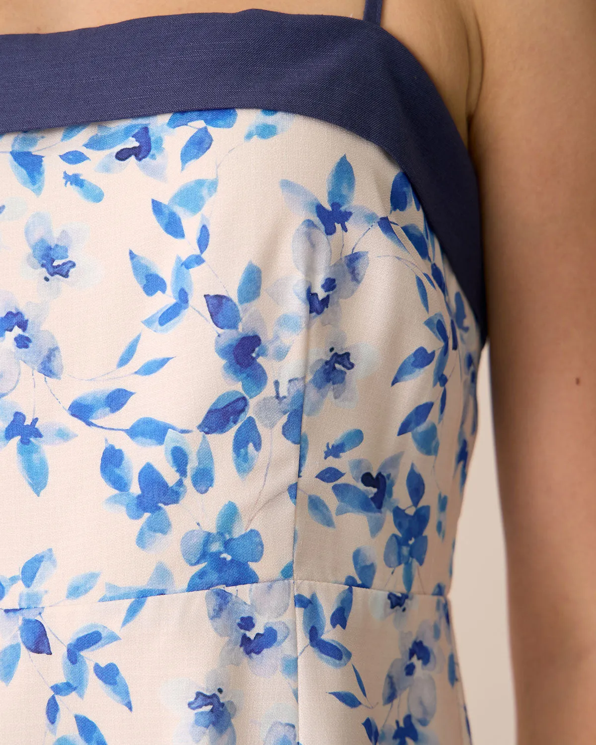 Women's Blue Floral Slip Mini Dress sold by rihoas product image thumbnail 2