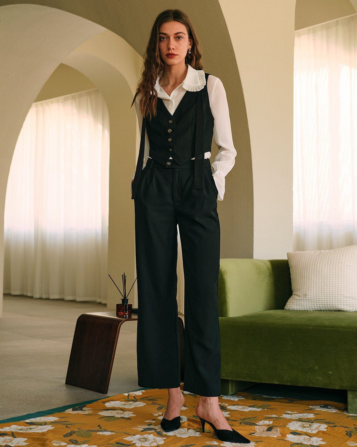 The Solid Color V Neck Vest sold by rihoas product image thumbnail 15