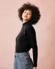 The Black Mock Neck Knit Top sold by rihoas