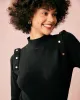 The Black Mock Neck Knit Top sold by rihoas