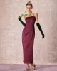 The Red Back Slit Satin Sling Maxi Dress sold by rihoas