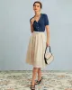 The Navy Collared Pointelle Knit Top sold by rihoas