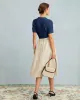 The Navy Collared Pointelle Knit Top sold by rihoas