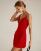 The Red V Neck Cutout Sleeveless Mini Dress sold by rihoas