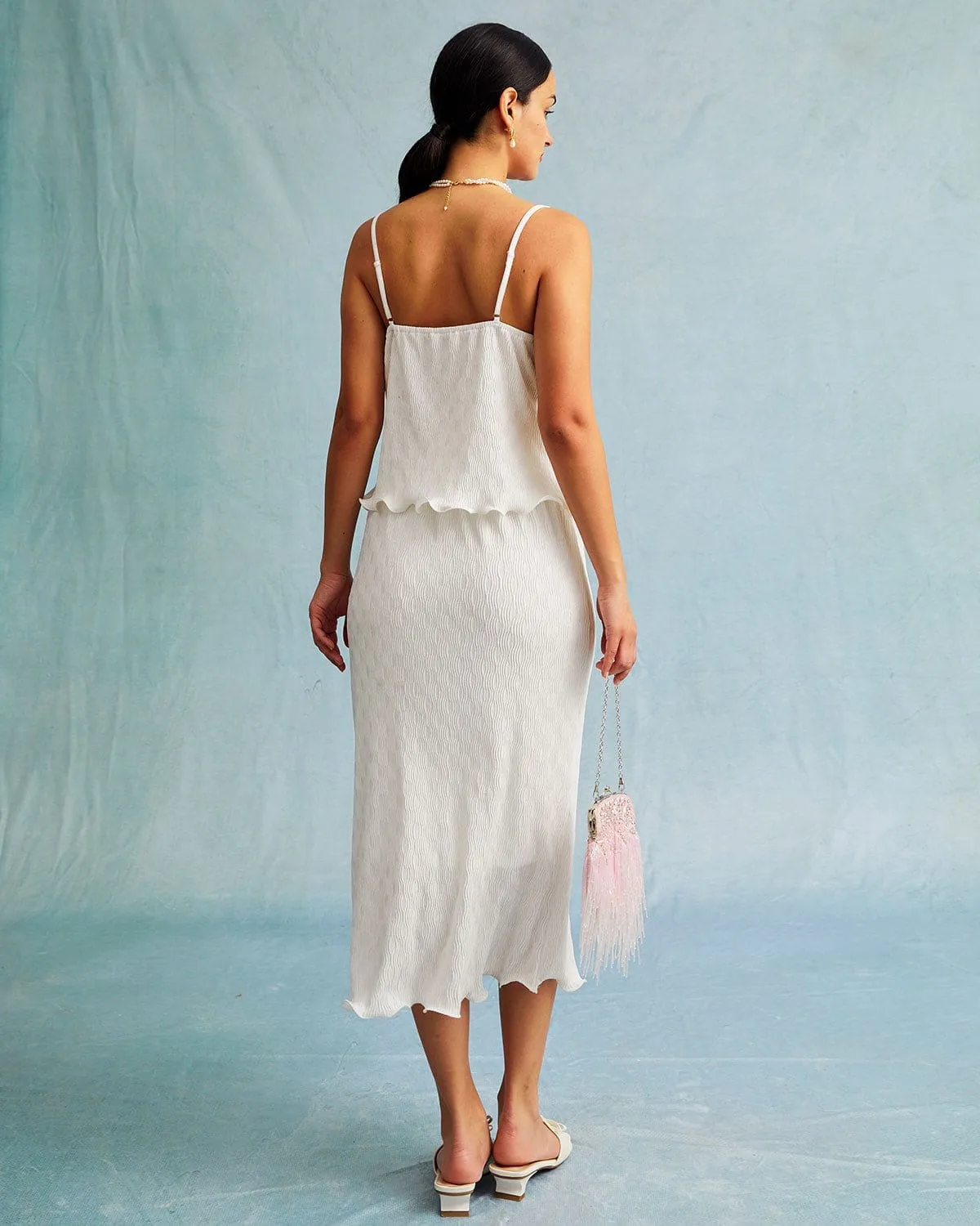 The White Water Ripple Textured Hem Cami Top sold by rihoas product image thumbnail 5