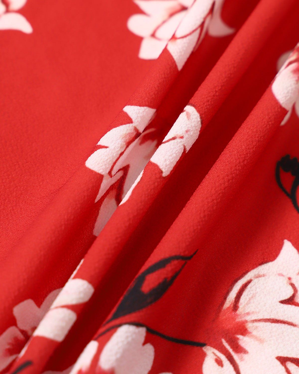 The Red V Neck Floral Wrap Mini Dress sold by rihoas product image thumbnail 2