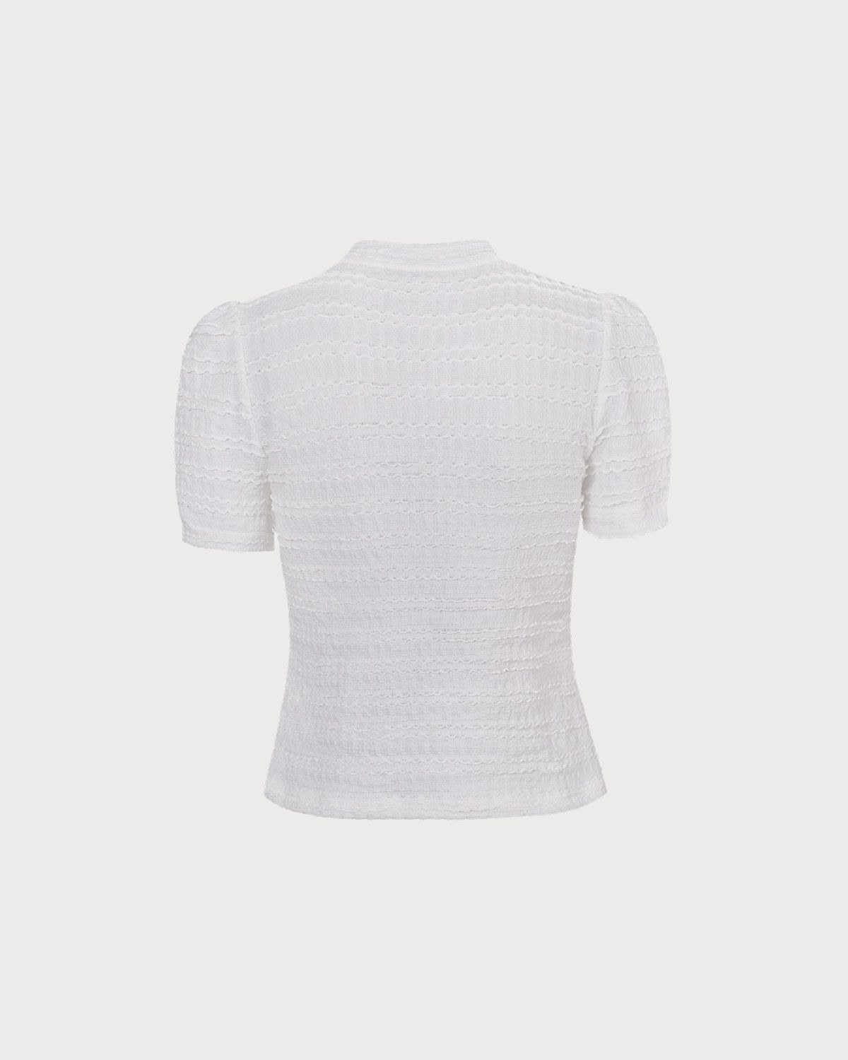 The Solid Round Neck Textured Top sold by rihoas product image thumbnail 6