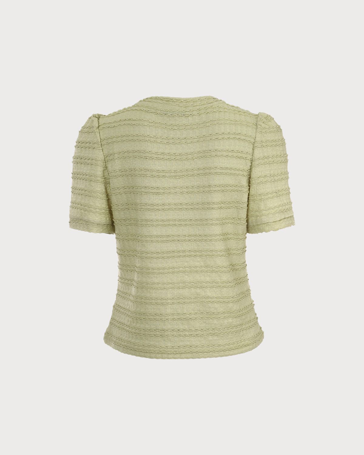 The Solid Round Neck Textured Top sold by rihoas product image thumbnail 3