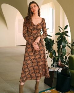 The Cowl Neck Long Sleeve Maxi Dress sold by rihoas