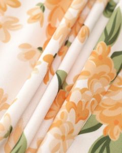 The Orange Tie Shoulder Floral Midi Dress sold by rihoas