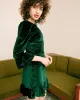 The Green Long Sleeve Velvet Mini Dress sold by rihoas