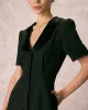 The Black Shawl Collar Velvet Mini Dress sold by rihoas