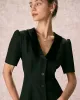The Black Shawl Collar Velvet Mini Dress sold by rihoas
