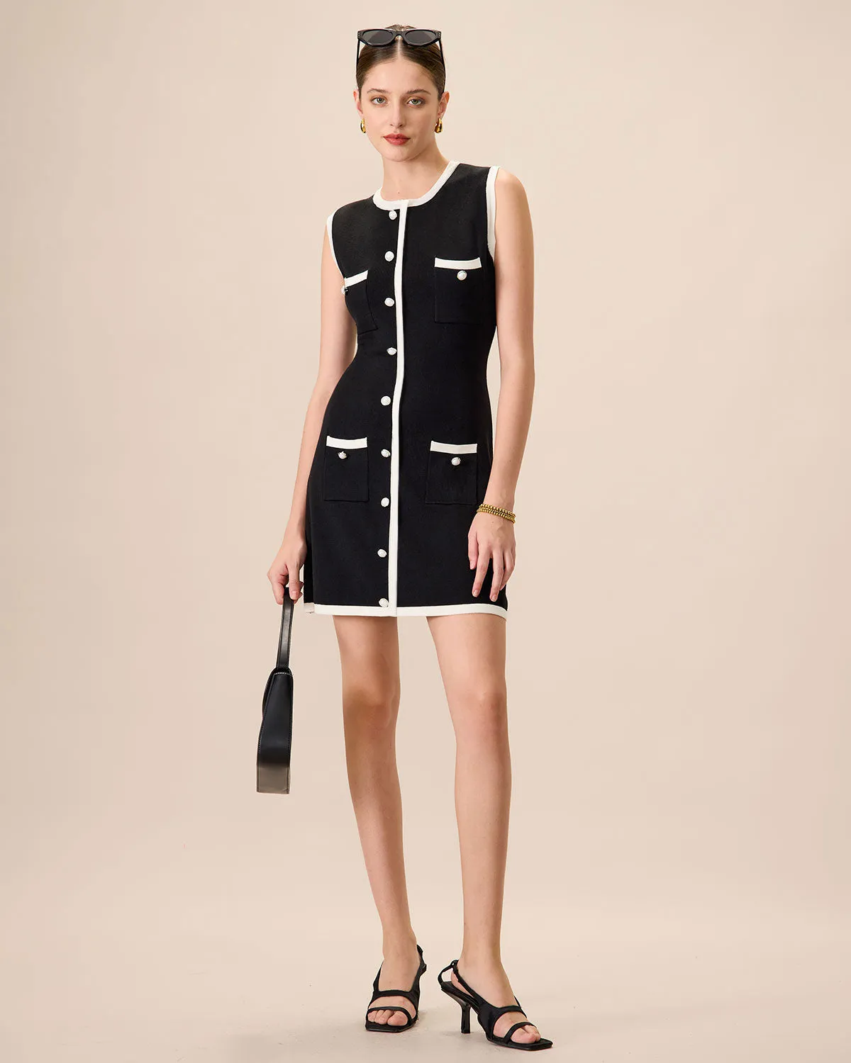 Women's Contrasting Ribbed Knit Mini Dress sold by rihoas product image thumbnail 4