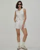 The White V Neck Button Knit Tank Top sold by rihoas