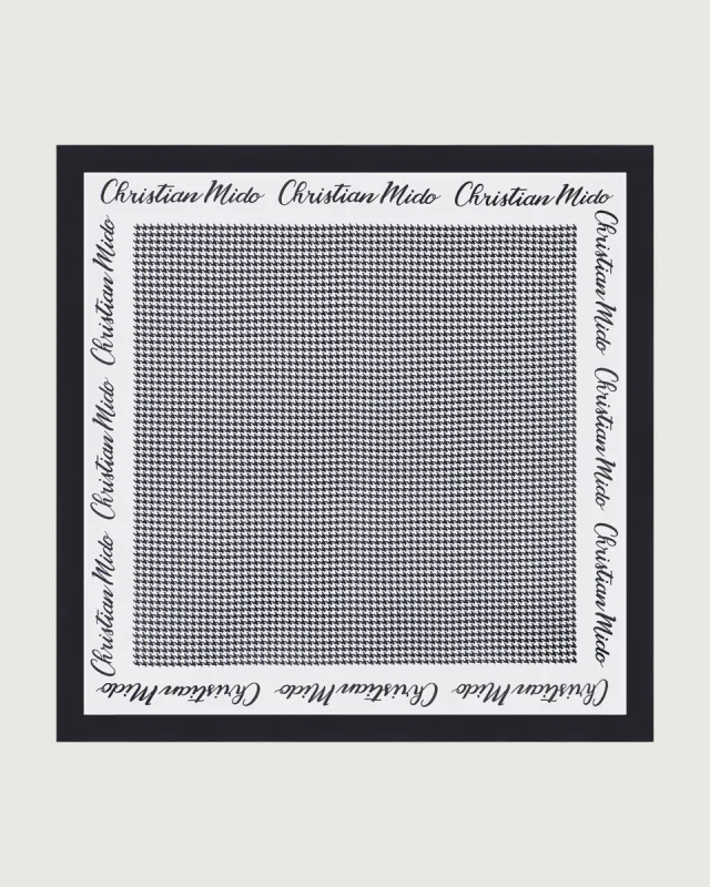 The Black Houndstooth Pattern Square Scarf sold by rihoas