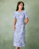 The Blue Round Neck Floral Midi Dress sold by rihoas