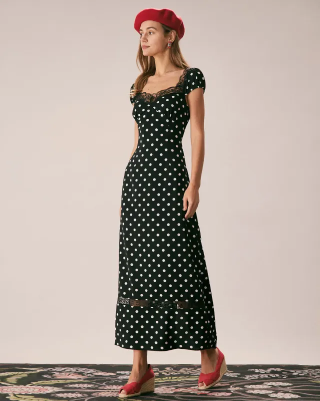 正規品herlipto polka-dot lace-trim dress ワンピース herlipto Polka-Dot Lace-Trim Dress 新色】Polka-Dot Lace
