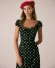The Black Lace Trim Polka Dot Maxi Dress sold by rihoas