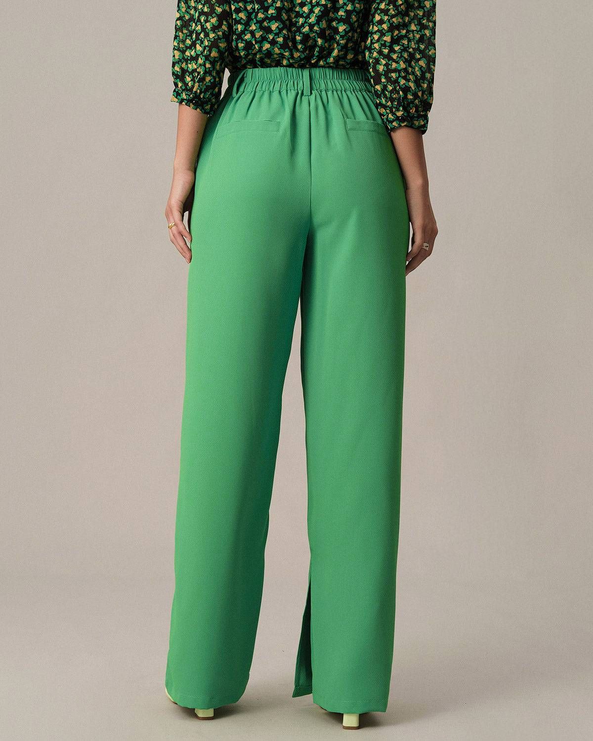 The Elastic Waist Straight Pleated Pants sold by rihoas product image thumbnail 6