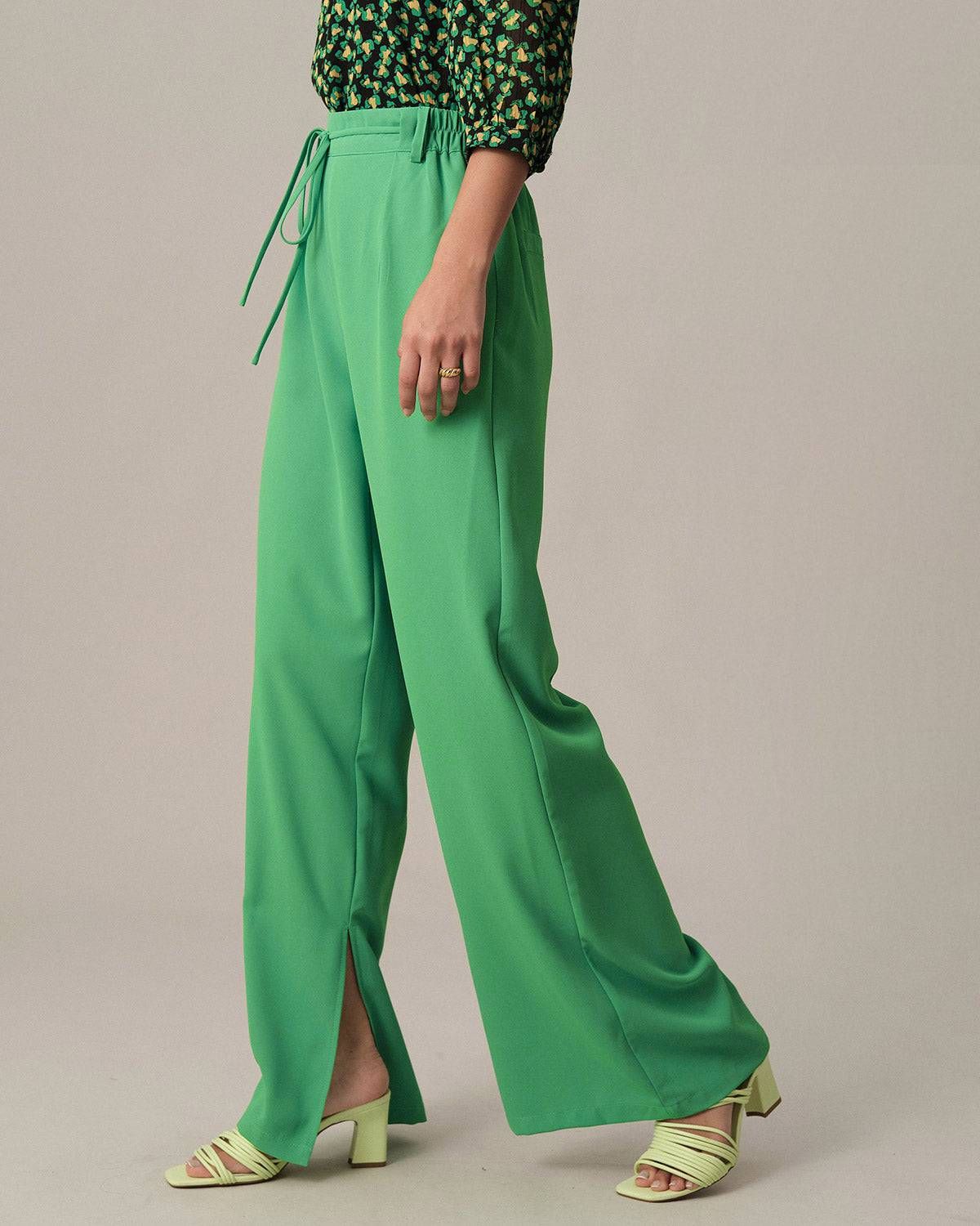 The Elastic Waist Straight Pleated Pants sold by rihoas product image thumbnail 4