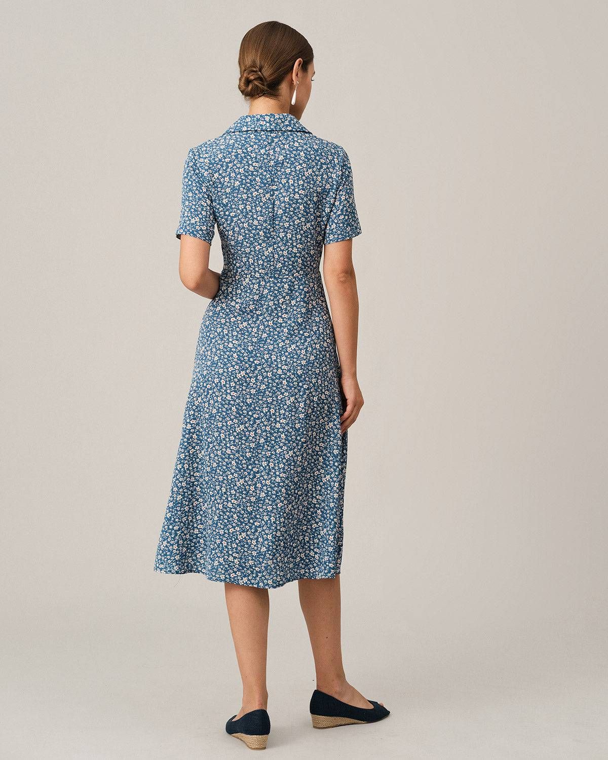 The Button-up V Neck Midi Dress sold by rihoas product image thumbnail 6