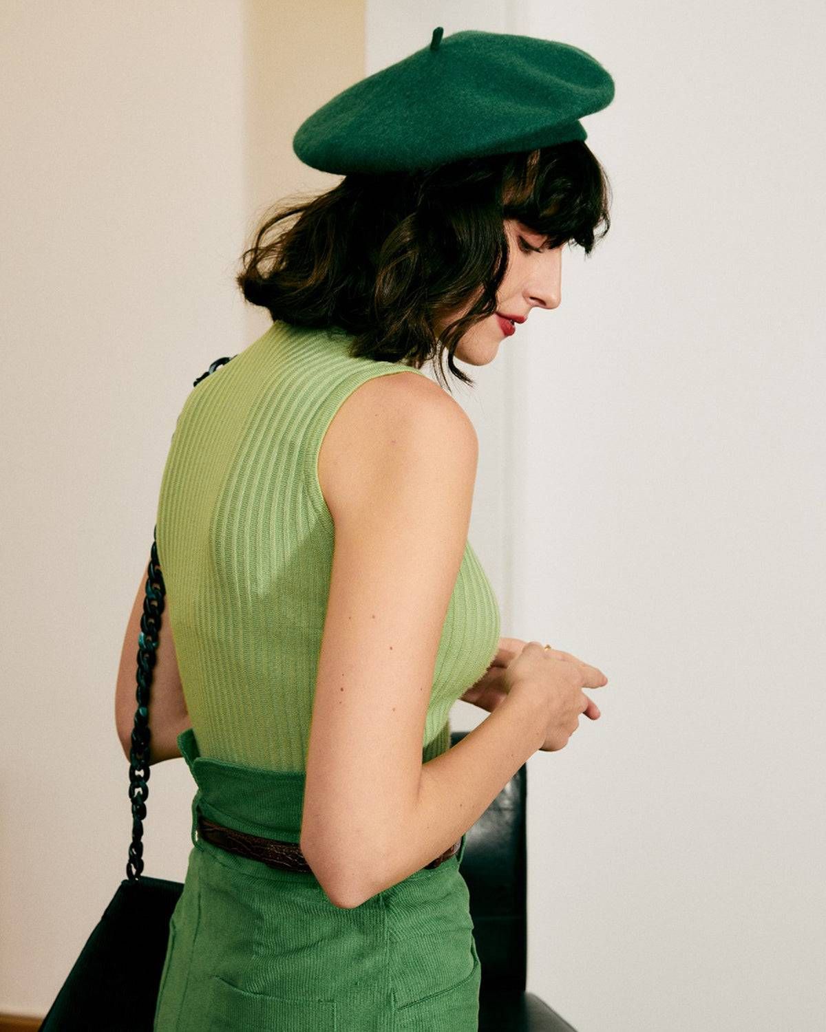 The Ribbed Turtleneck Tank Top sold by rihoas product image thumbnail 5