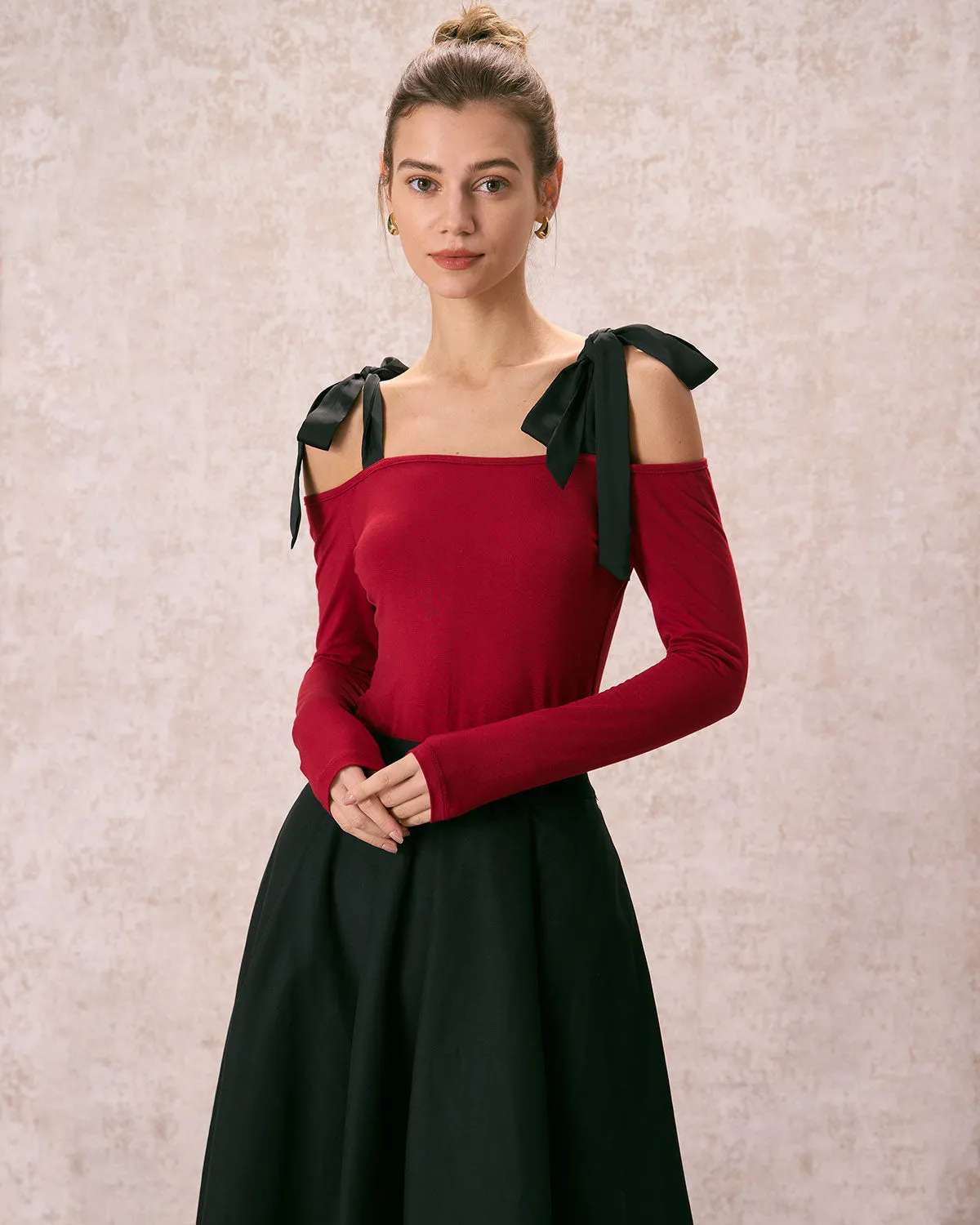 The Tie Strap Off-the-shoulder Tee sold by rihoas