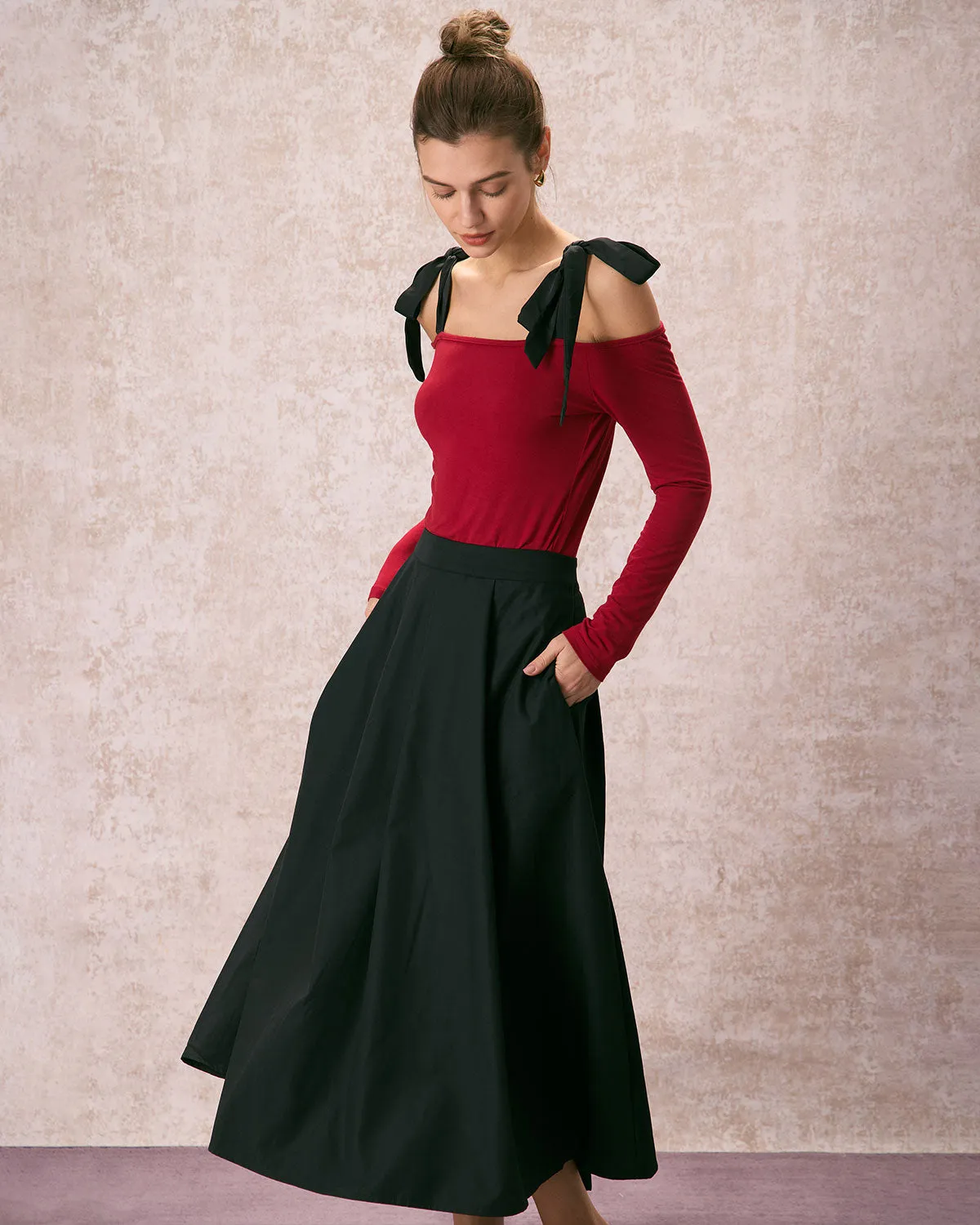 The Tie Strap Off-the-shoulder Tee sold by rihoas product image thumbnail 4