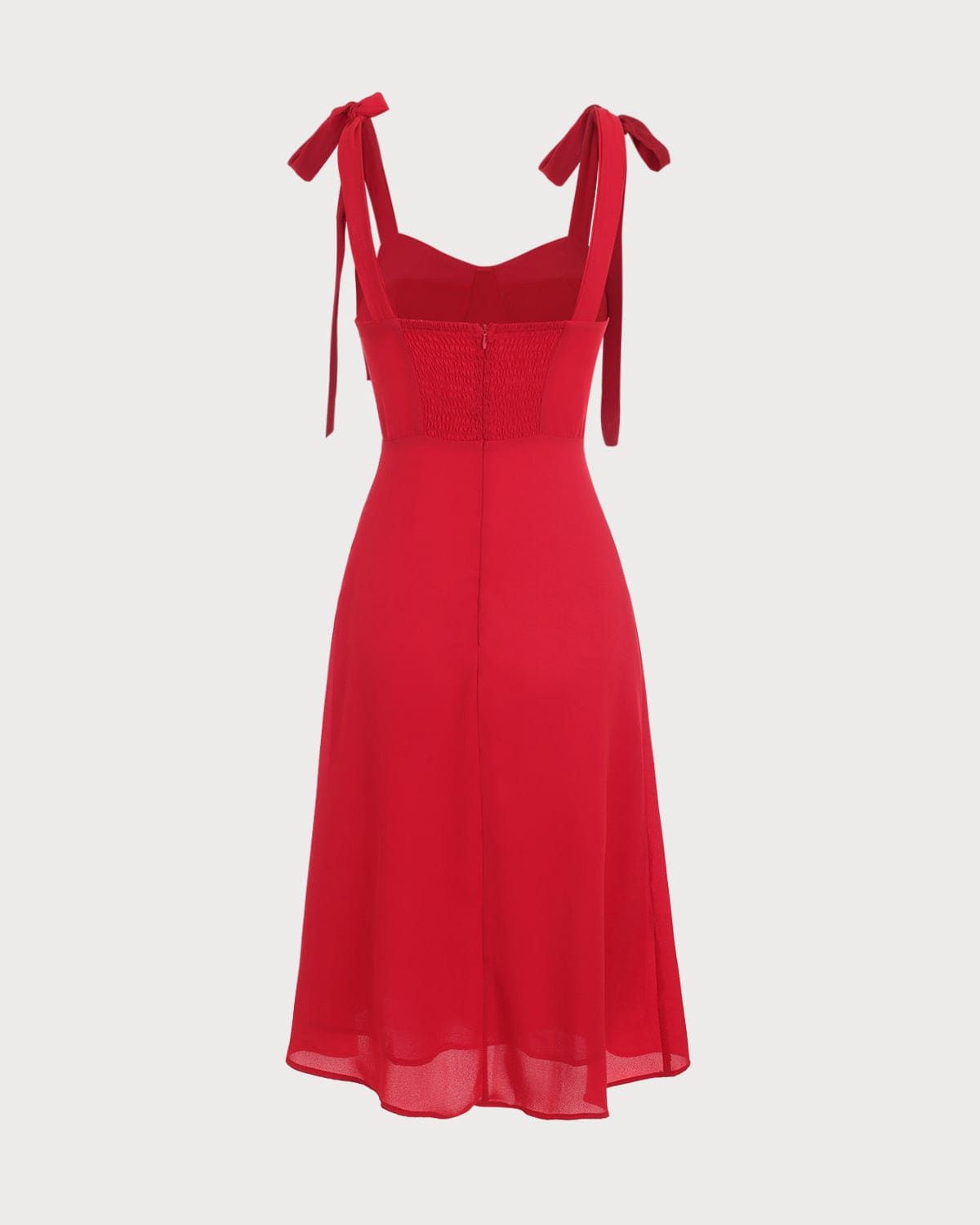 The Red Tie Strap Midi Dress sold by rihoas product image thumbnail 3