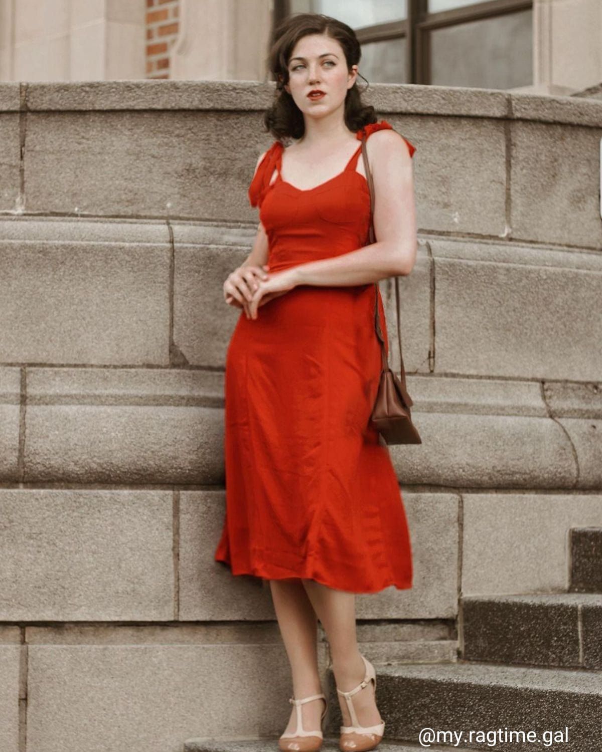 The Red Tie Strap Midi Dress sold by rihoas product image thumbnail 4