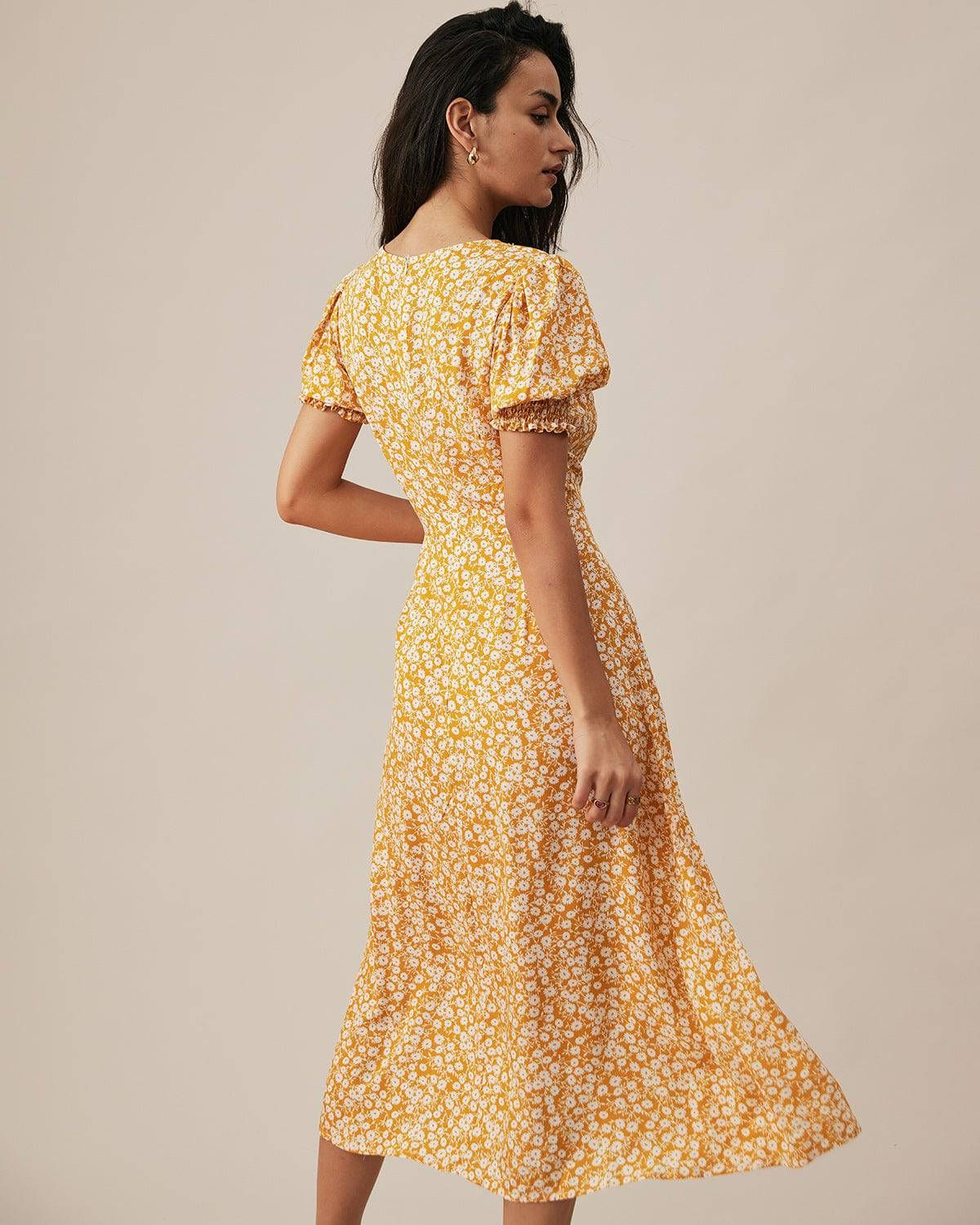 The Short Sleeve Side Slit Floral Dress sold by rihoas product image thumbnail 3