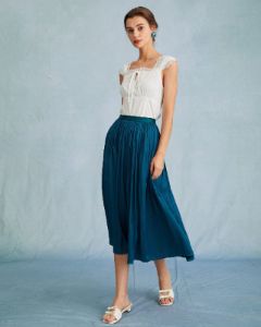 The White Sleeveless Ruched Lace Trim Tank Top sold by rihoas