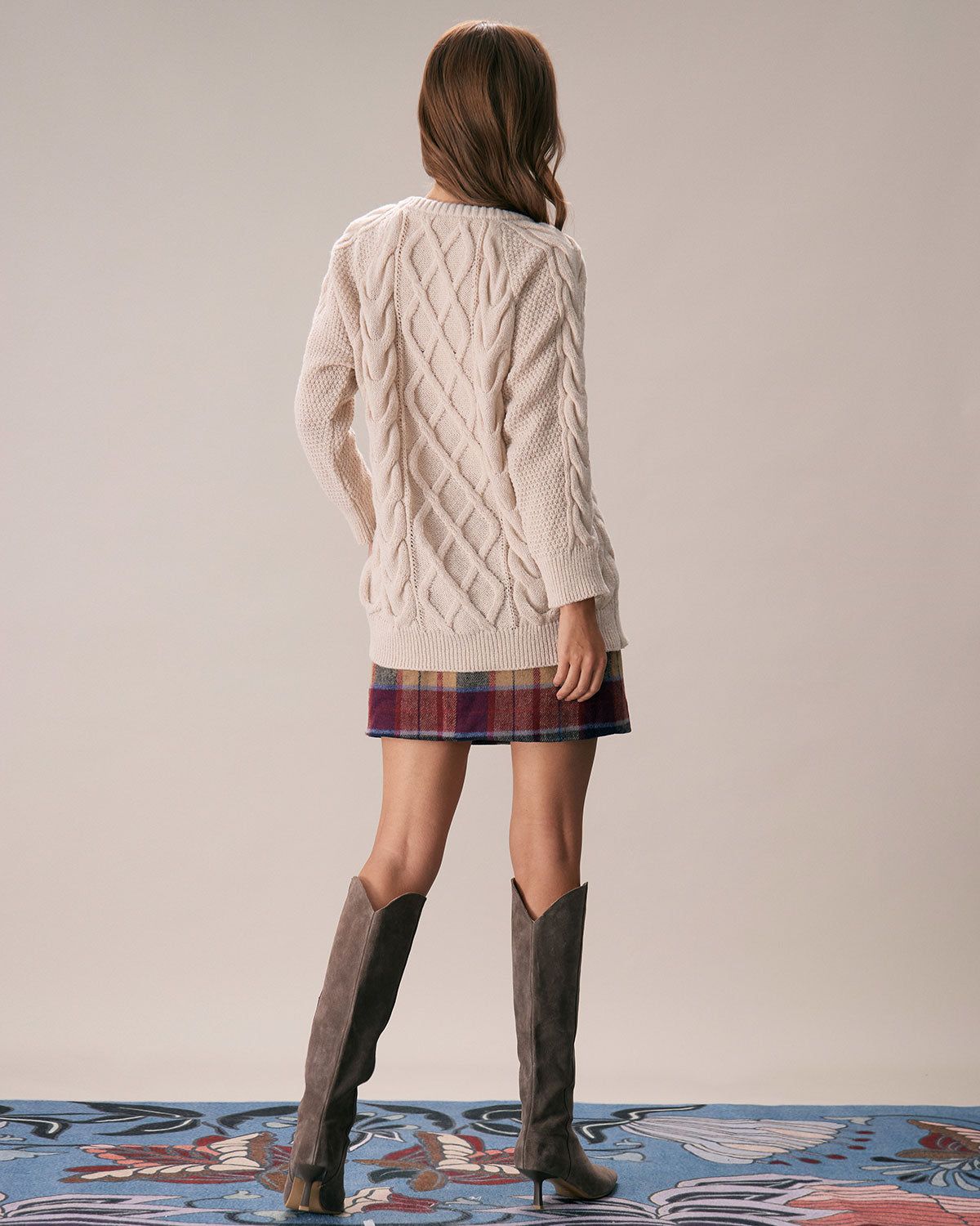 The Apricot Round Neck Pullover Sweater sold by rihoas product image thumbnail 5