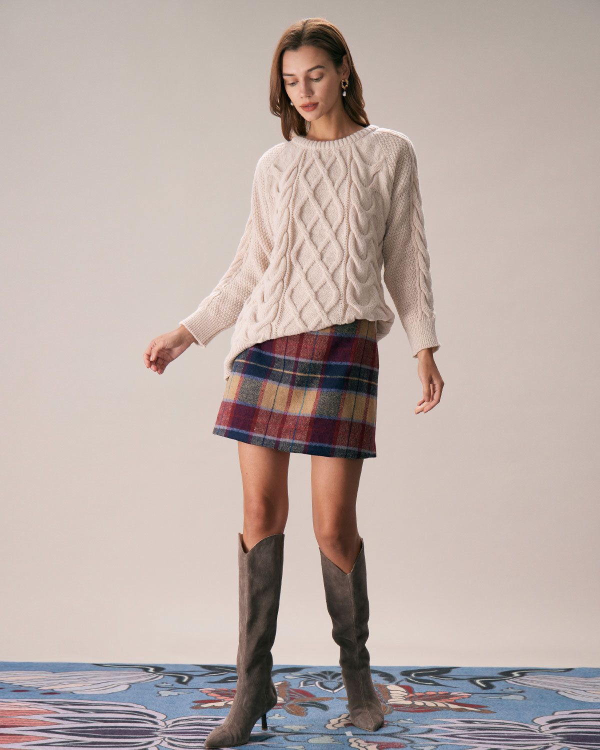 The Apricot Round Neck Pullover Sweater sold by rihoas product image thumbnail 3