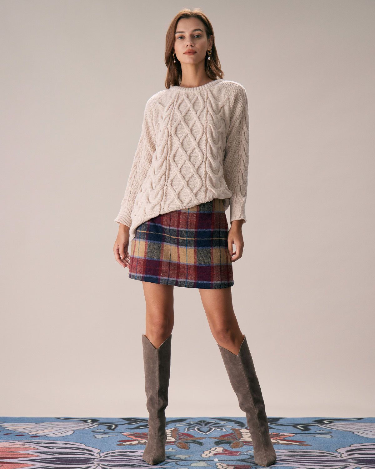 The Apricot Round Neck Pullover Sweater sold by rihoas product image thumbnail 4