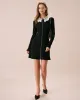 The Black Lace Collar Ribbed Mini Dress sold by rihoas