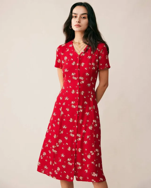 The Romance Tie Back Floral Dress sold by rihoas