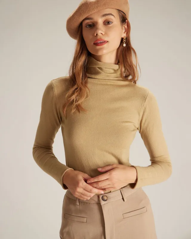 The Ginger Turtleneck Long Sleeve Knit Top sold by rihoas