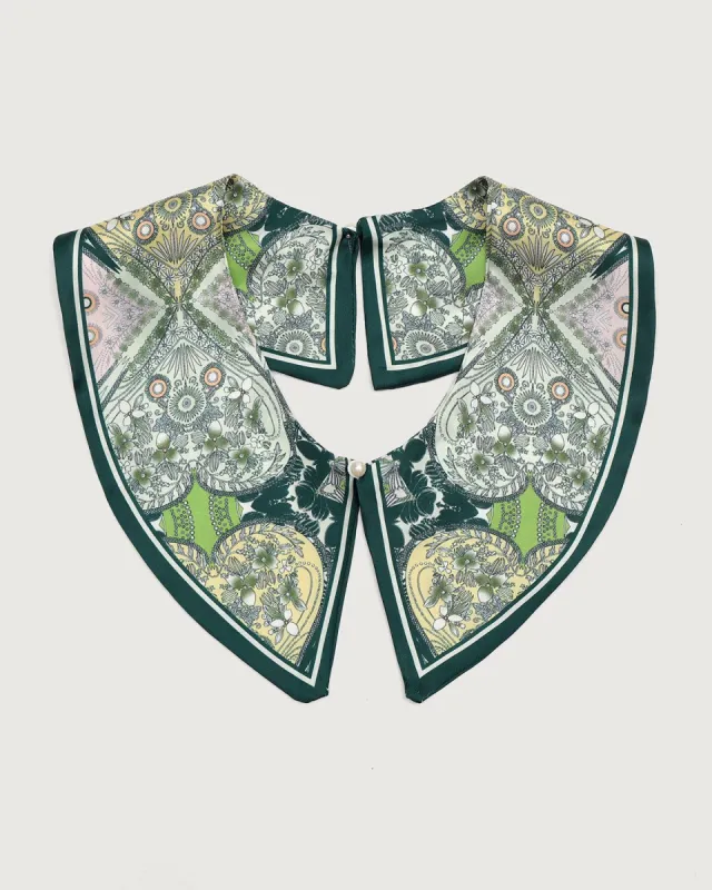 The Green Floral Print Detachable Collar sold by rihoas