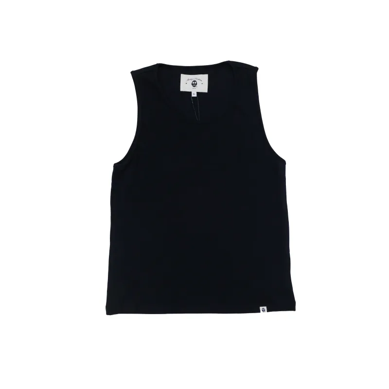 Woven Label Tank Top - Black made by ANITYA FANTOME