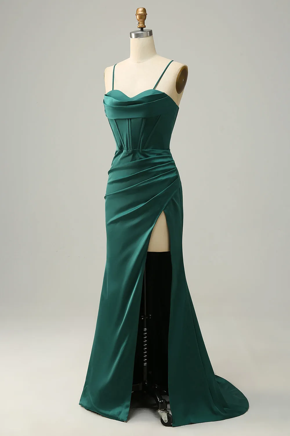 Dark Green Spaghetti Straps Mermaid Prom Dress sold by Zapaka product image thumbnail 5