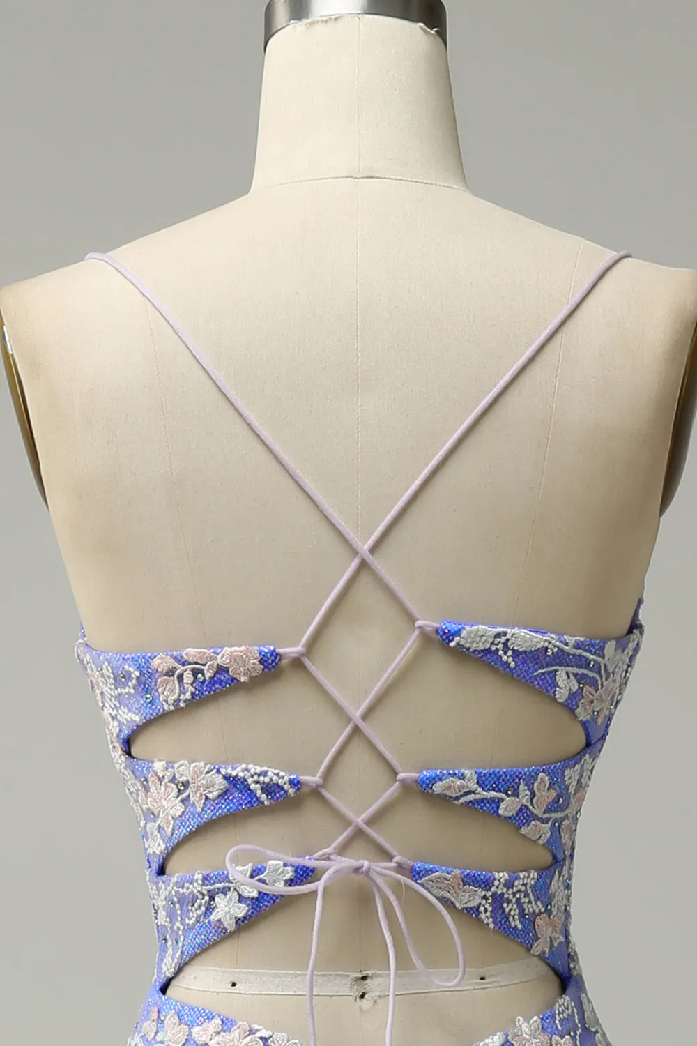 Mermaid V Neck Light Blue Long Prom Dress with Appliques Beading sold by Zapaka product image thumbnail 5