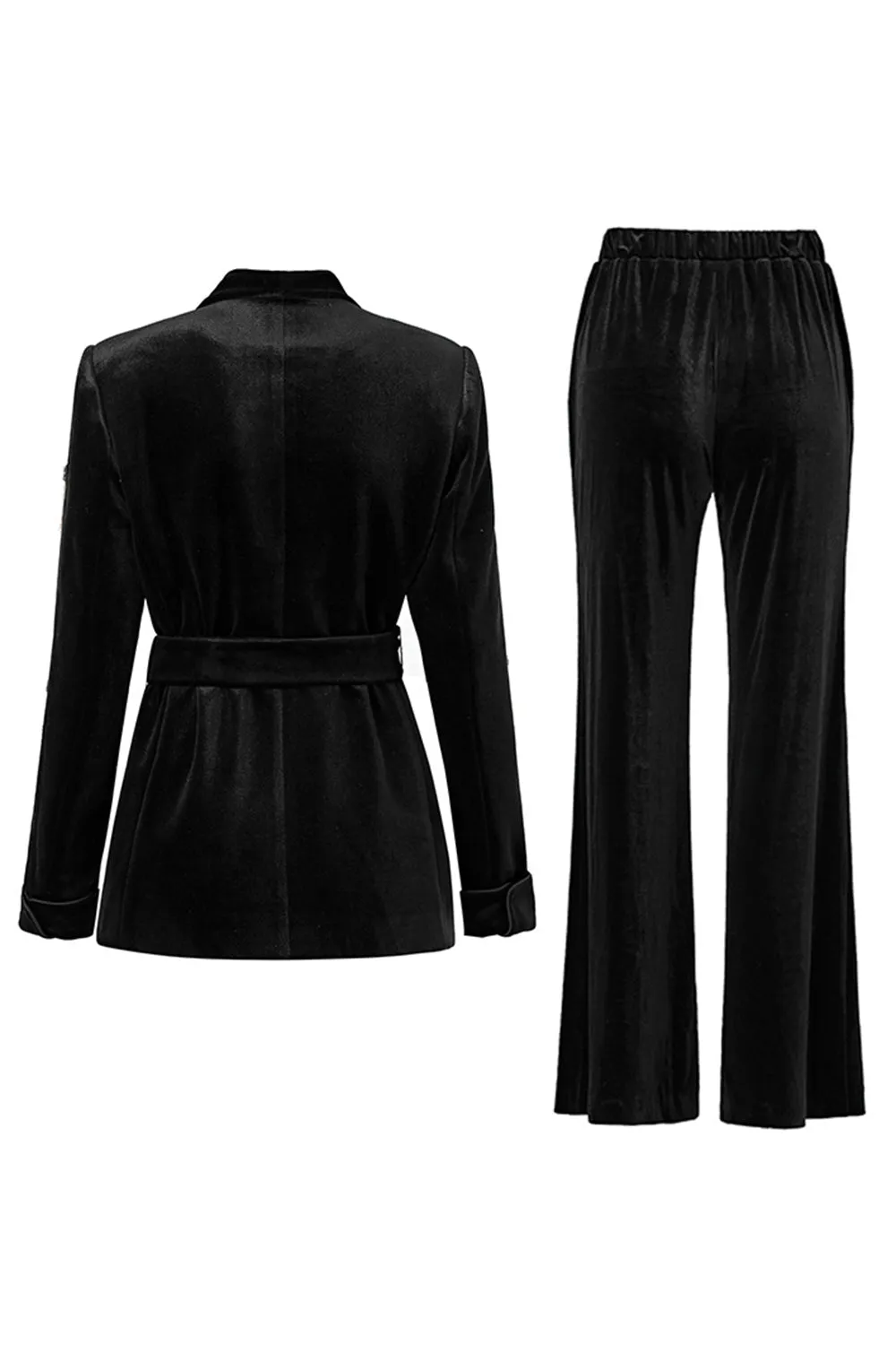 Black 2 Piece Shawl Lapel Women Party Suits sold by Zapaka product image thumbnail 2