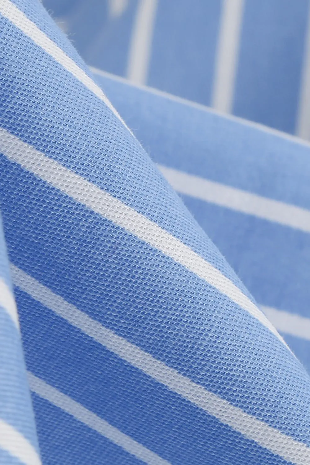 Blue Striped Vintage Dress with Short Sleeves sold by Zapaka product image thumbnail 5