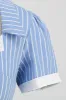 Blue Striped Vintage Dress with Short Sleeves sold by Zapaka