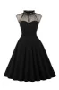 Black A Line Vintage 1950s Dress with Buttons sold by Zapaka