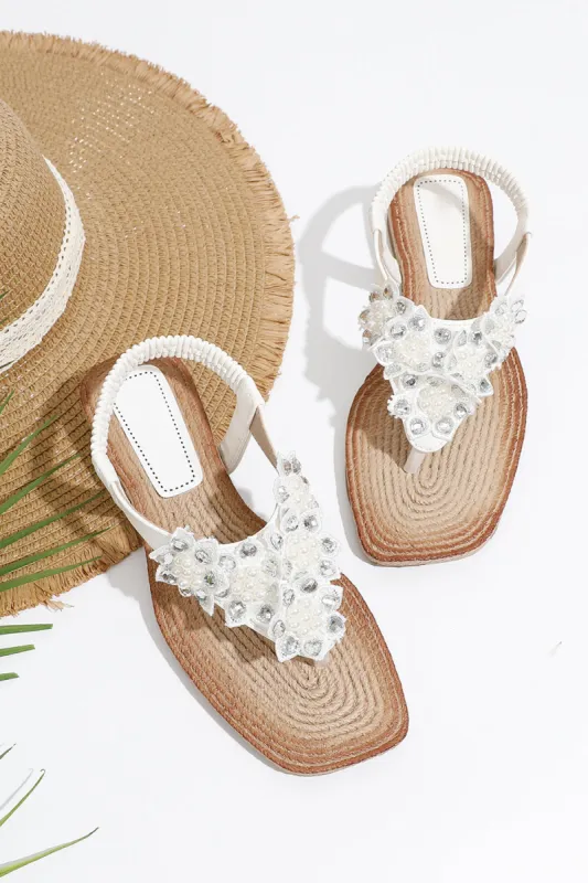 Comfortable White Ankle Strap Womens Flat Sandal sold by Zapaka